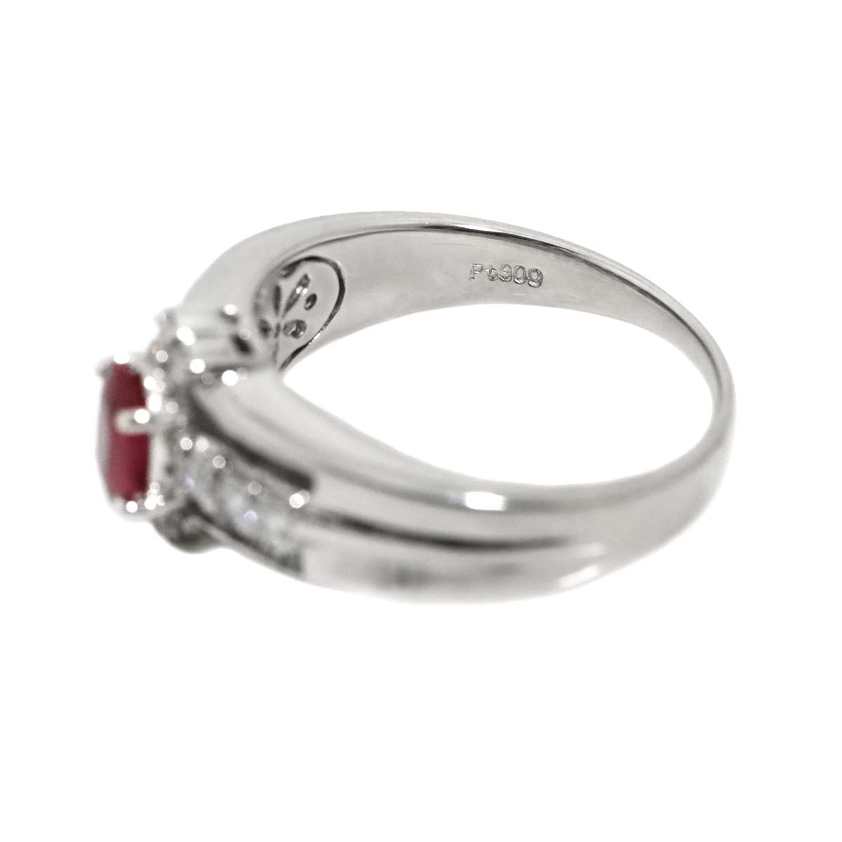 Ruby 0.62ct Diamond 0.53ct Ring Pt Platinum size7.25-7.5(US)