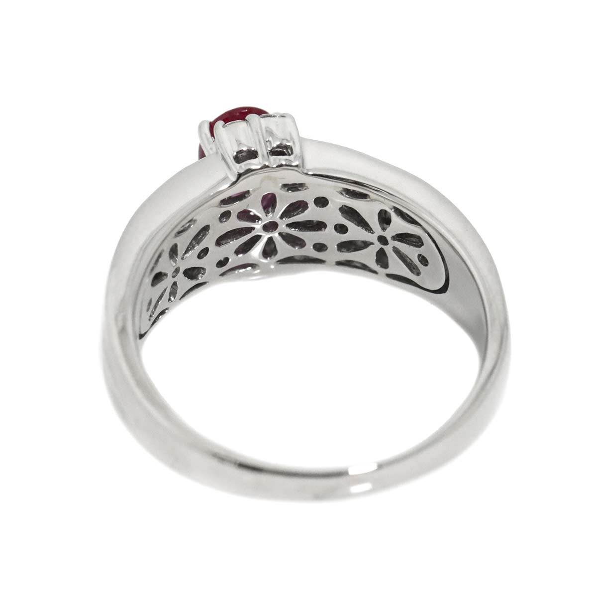 Ruby 0.62ct Diamond 0.53ct Ring Pt Platinum size7.25-7.5(US)
