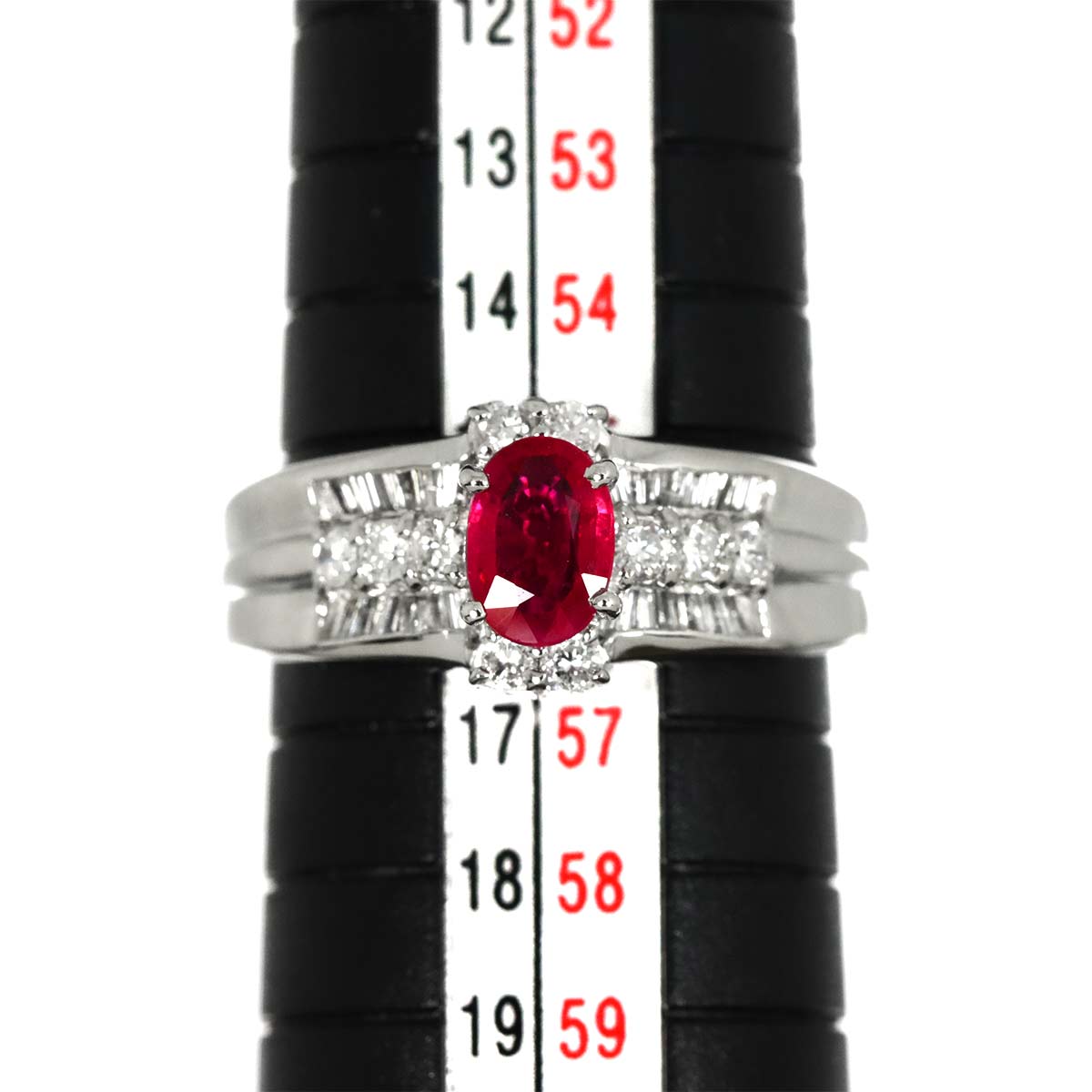 Ruby 0.62ct Diamond 0.53ct Ring Pt Platinum size7.25-7.5(US)