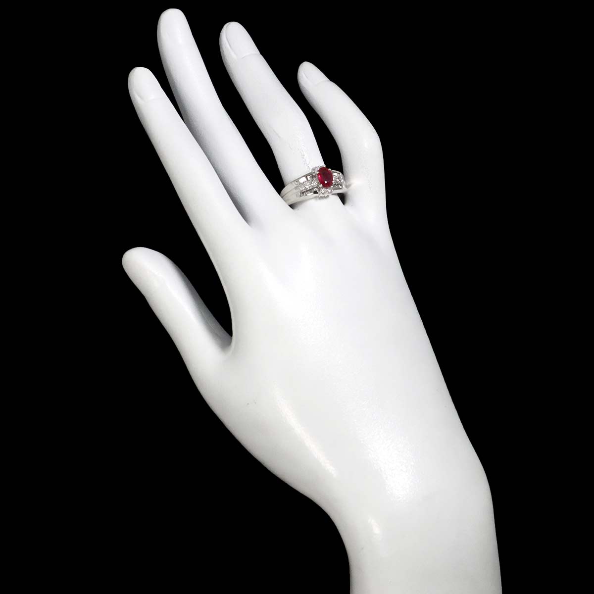 Ruby 0.62ct Diamond 0.53ct Ring Pt Platinum size7.25-7.5(US)