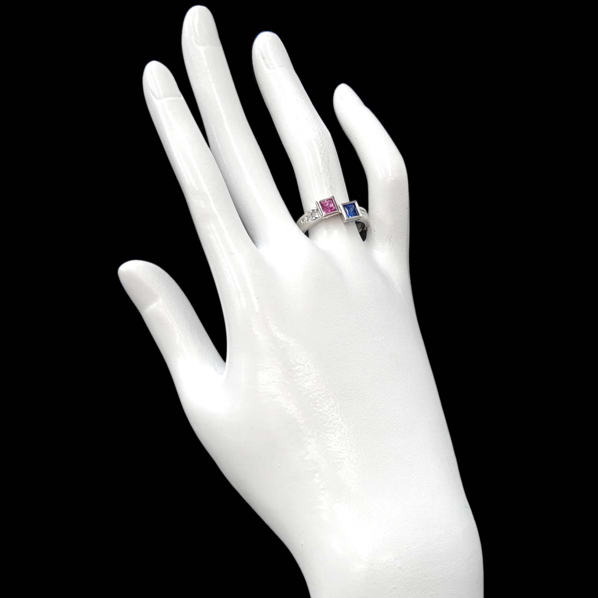 Sapphire 0.51ct/0.50ct Diamond 0.25ct Ring Pt Platinum size7.25(US)