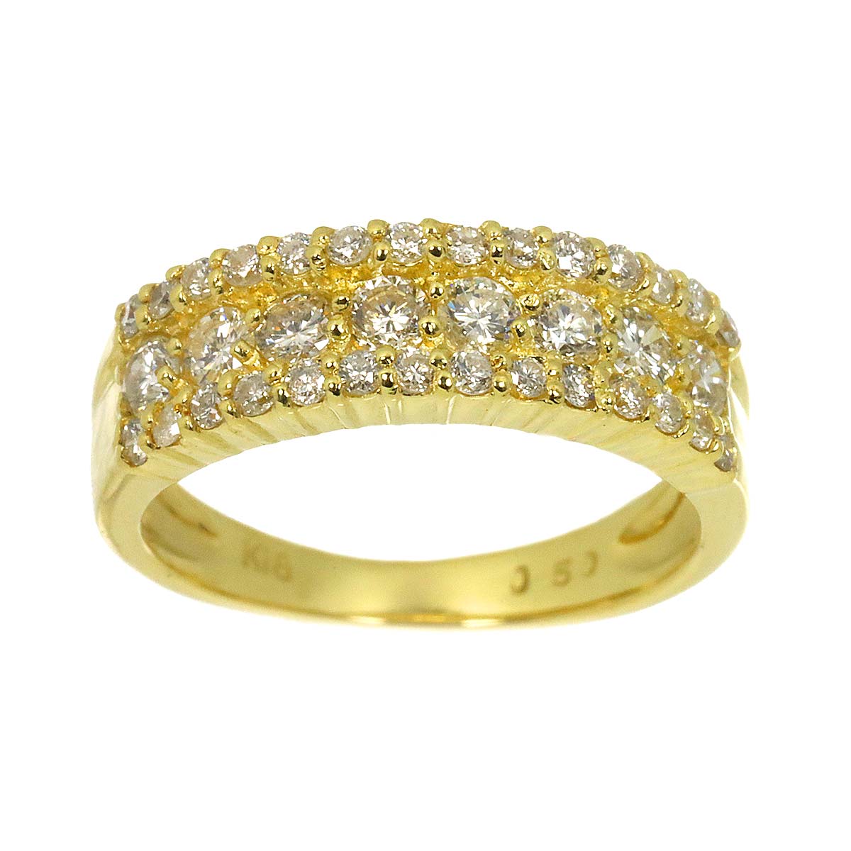 Diamond 0.50ct Ring 18K YG Yellow Gold 750 size2.75-3(US)