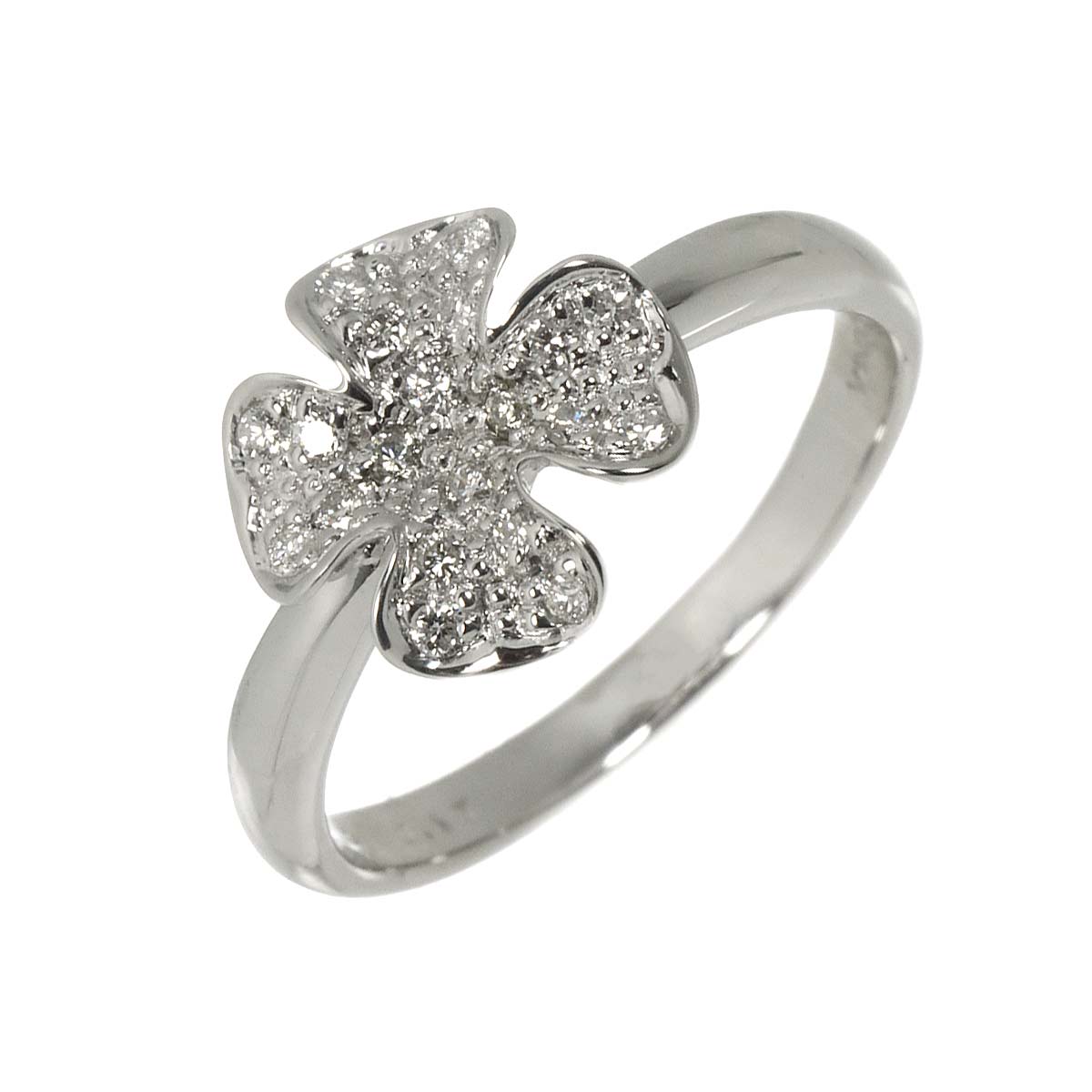 Diamond 0.17ct Ring 18K WG 750 Size6.25-6.5(US)