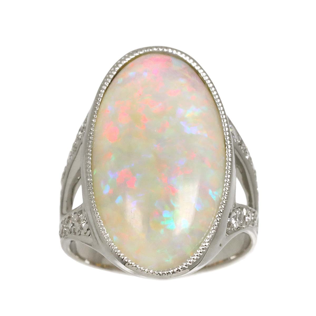 Opal Diamond 0.272ct Ring Pt Platinum size5.5-5.75(US)