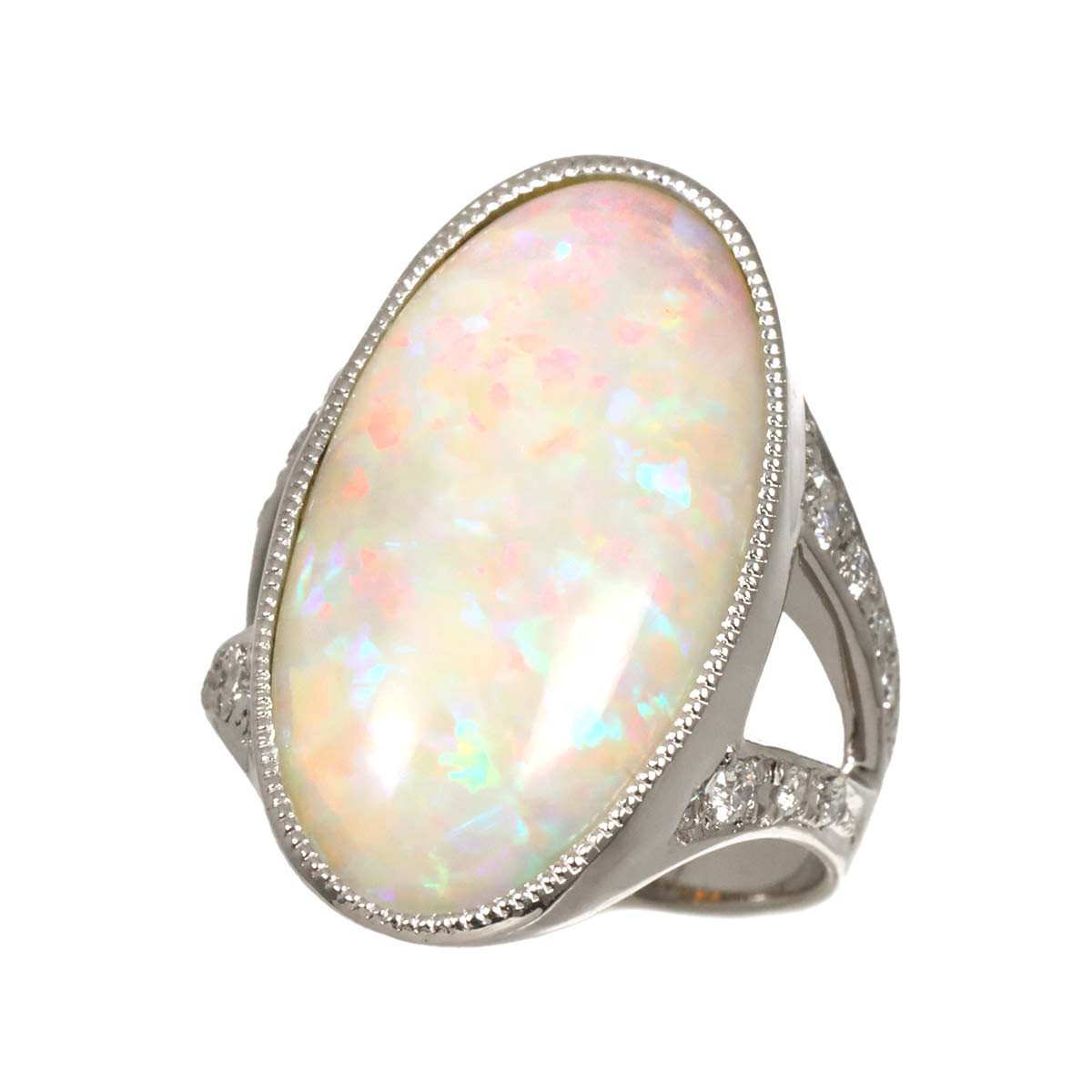 Opal Diamond 0.272ct Ring Pt Platinum size5.5-5.75(US)