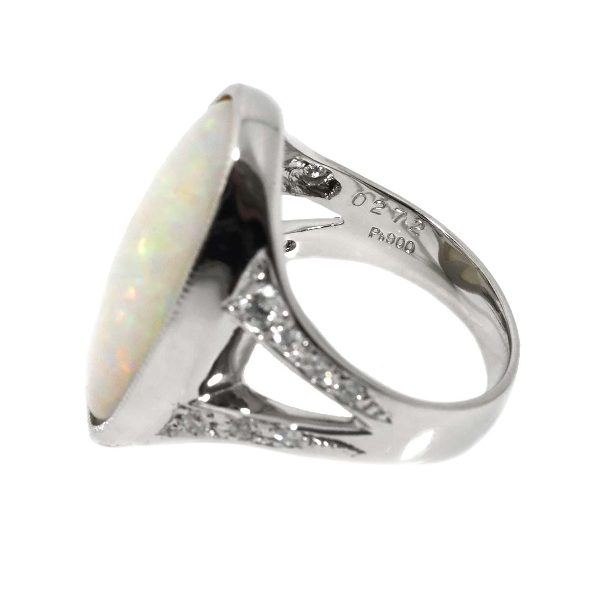 Opal Diamond 0.272ct Ring Pt Platinum size5.5-5.75(US)