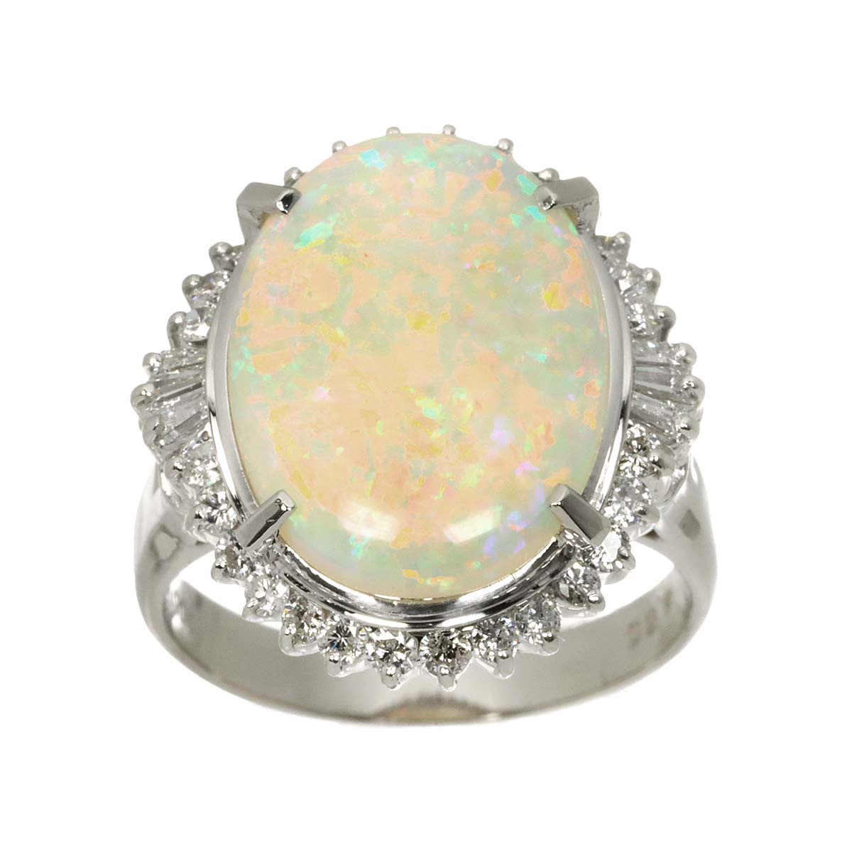 Opal 4.60ct Diamond 0.71ct Ring Pt Platinum size8.25(US)