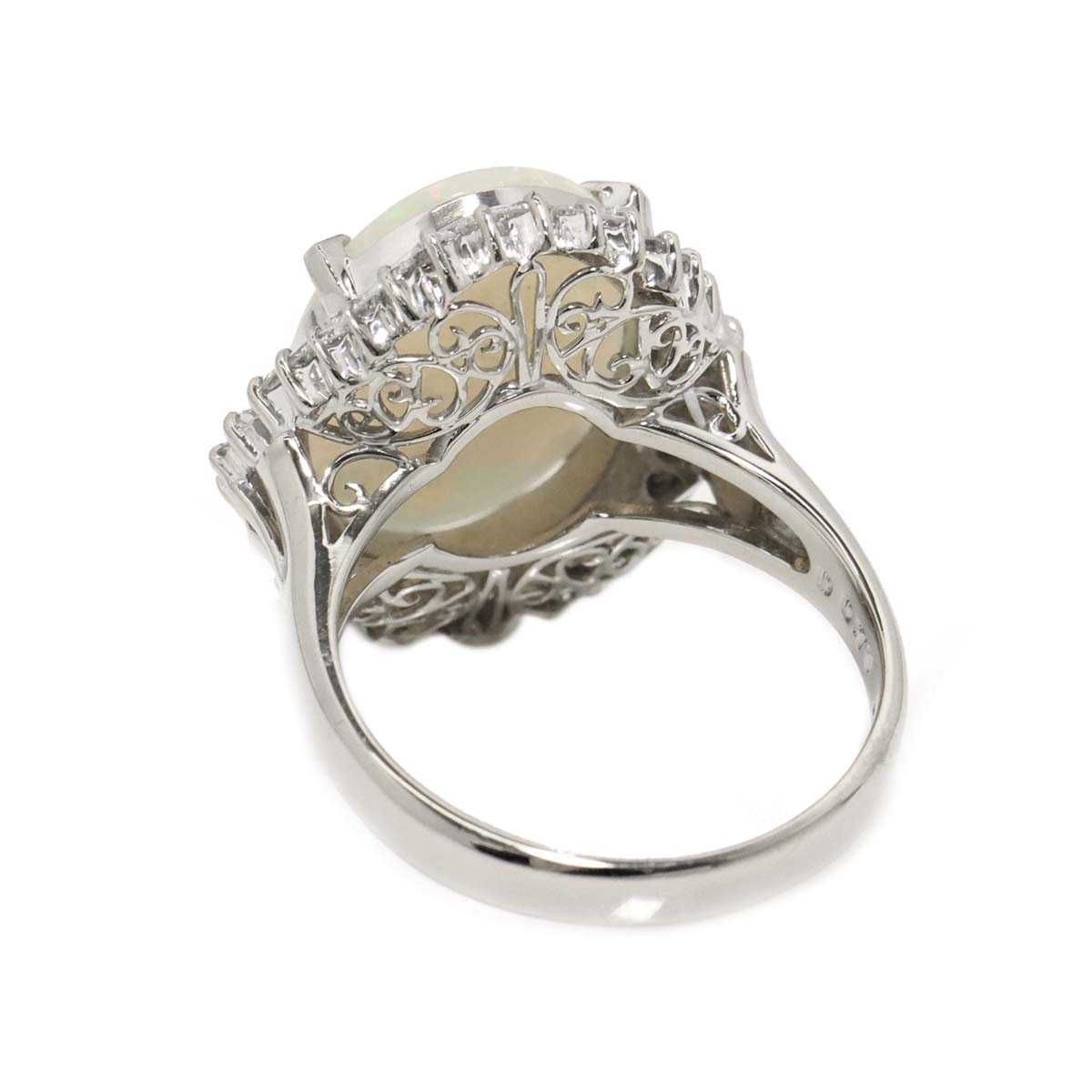 Opal 4.60ct Diamond 0.71ct Ring Pt Platinum size8.25(US)