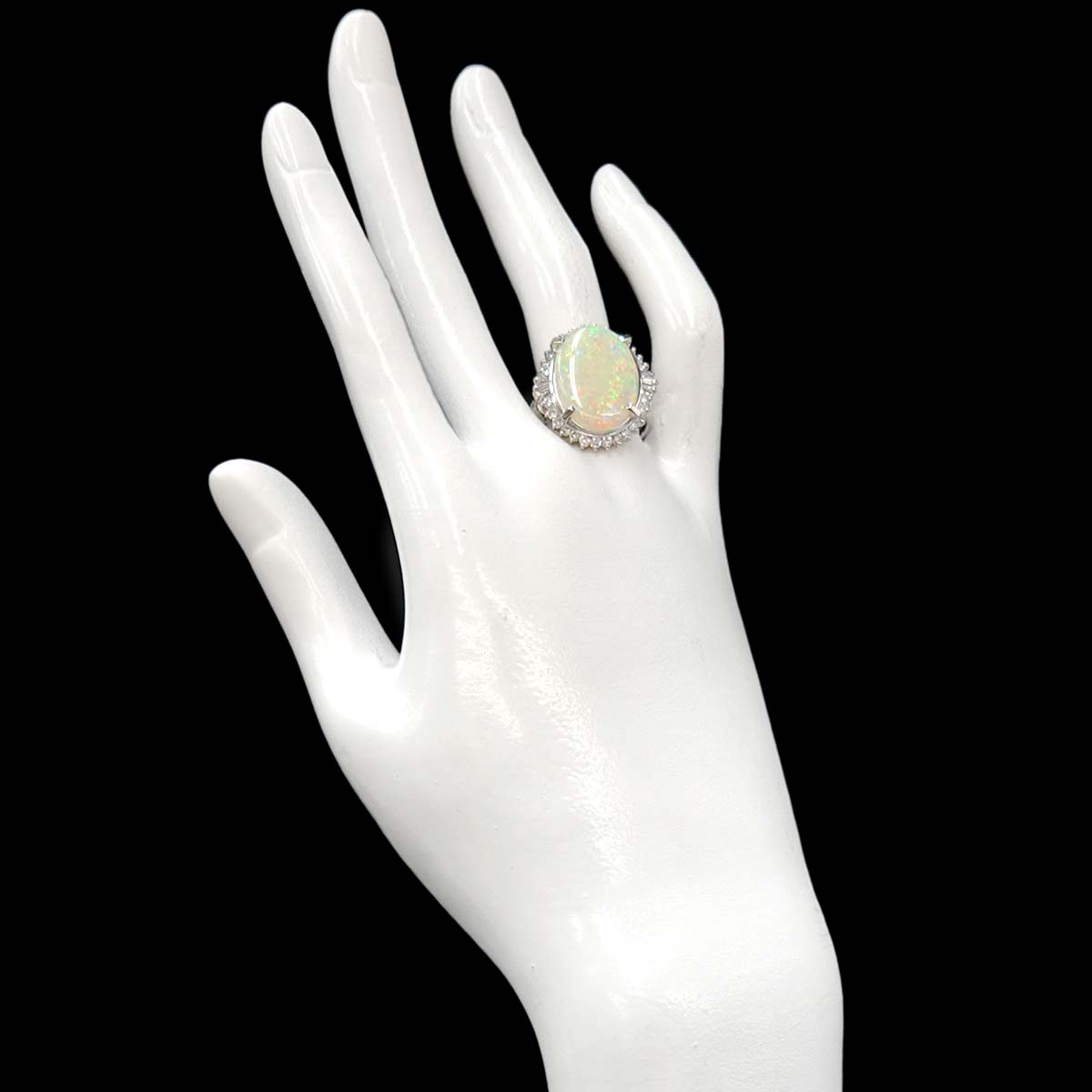 Opal 4.60ct Diamond 0.71ct Ring Pt Platinum size8.25(US)