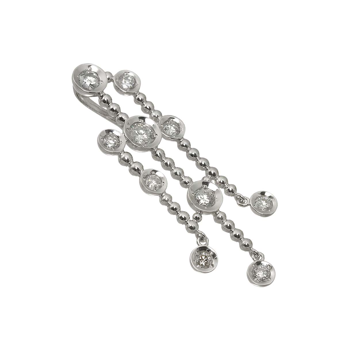 Diamond 0.71ct Pendant Top 18K K18 WG White Gold 750