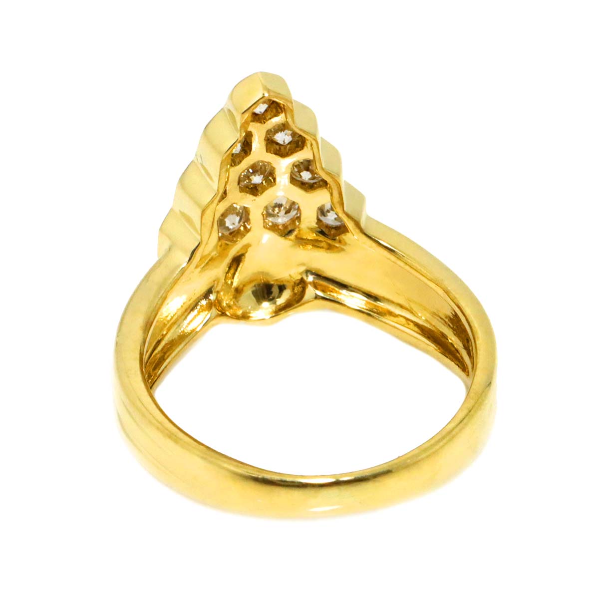 Diamond 0.44ct Ring 18K YG Yellow Gold 750 4.5(US)