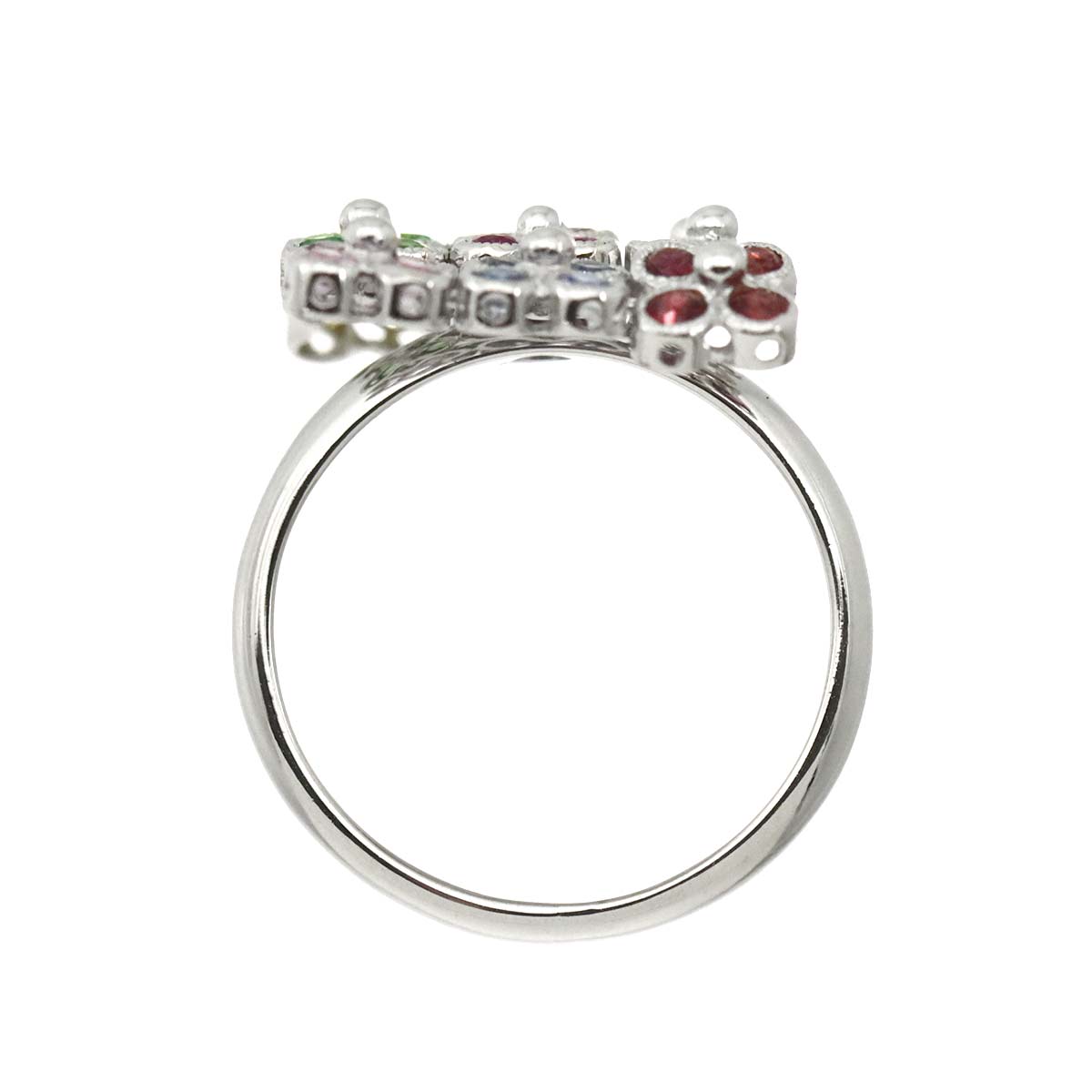 Multi Stone Ring 18K WG 750 size6.75-7.25(US)