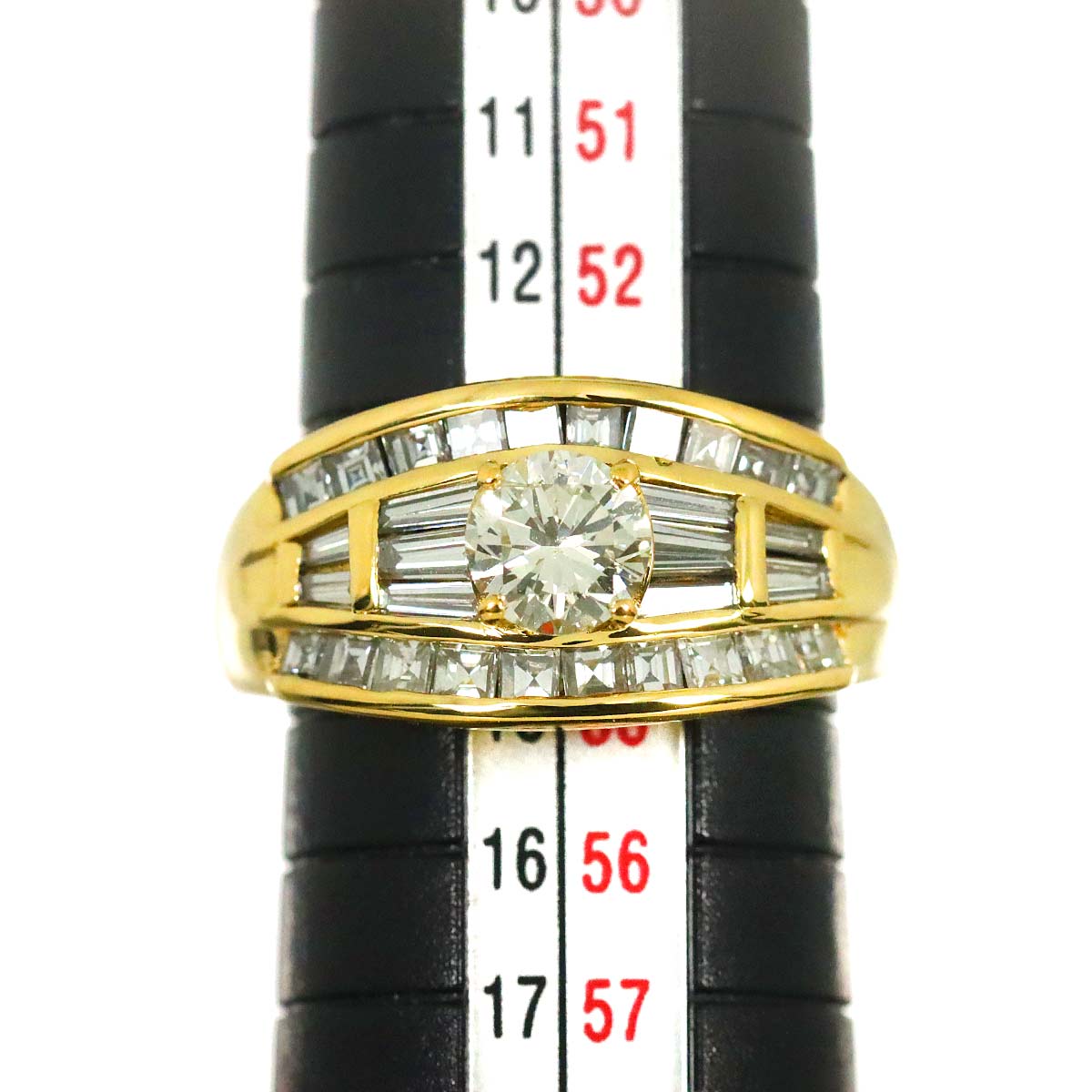 Diamond 0.703ct/1.03ct Ring 18K YG 750 Size6.25-6.5(US)