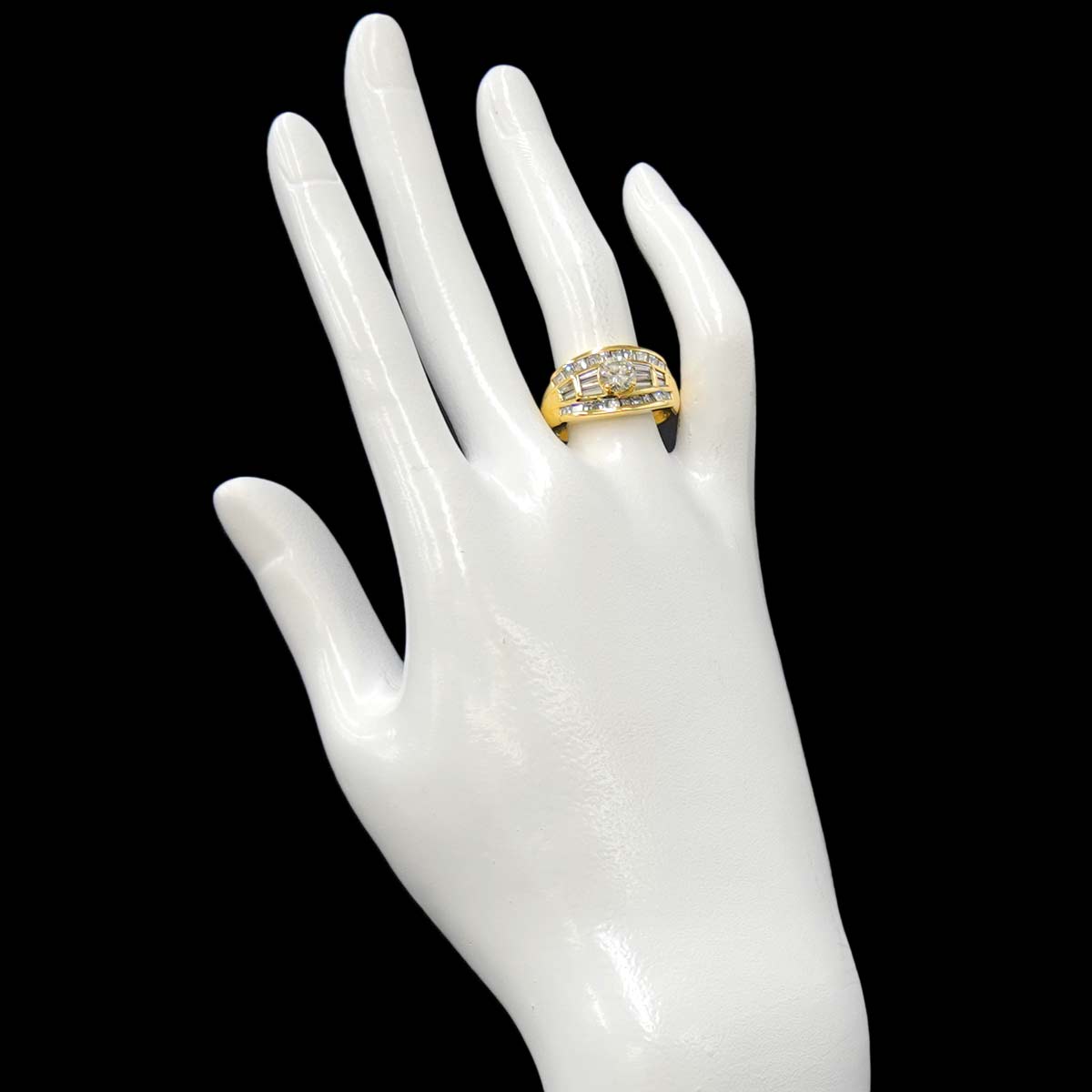 Diamond 0.703ct/1.03ct Ring 18K YG 750 Size6.25-6.5(US)