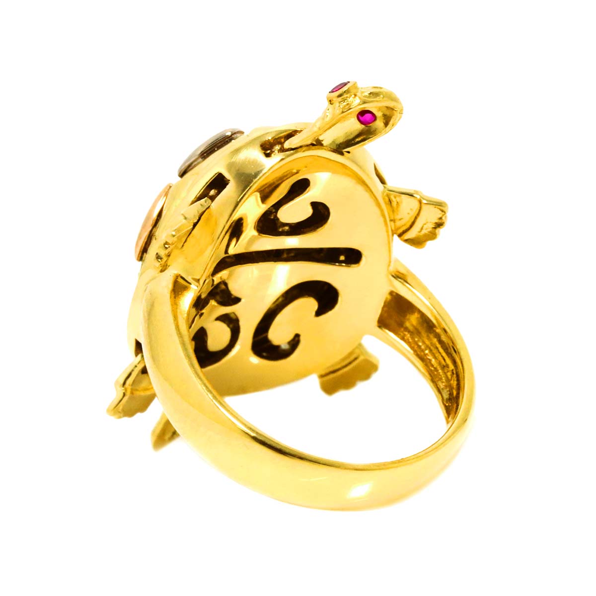Diamond Ruby Ring 18K YG PG WG size5.5-6(US)