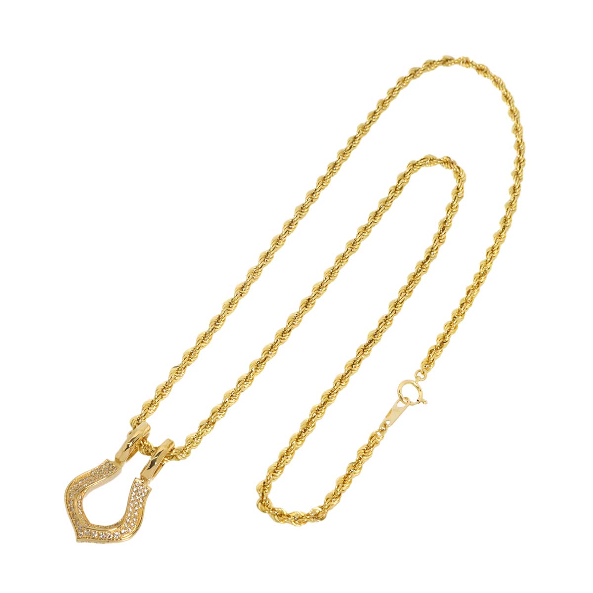 Diamond 0.42ct Necklace 18K YG Yellow Gold 750
