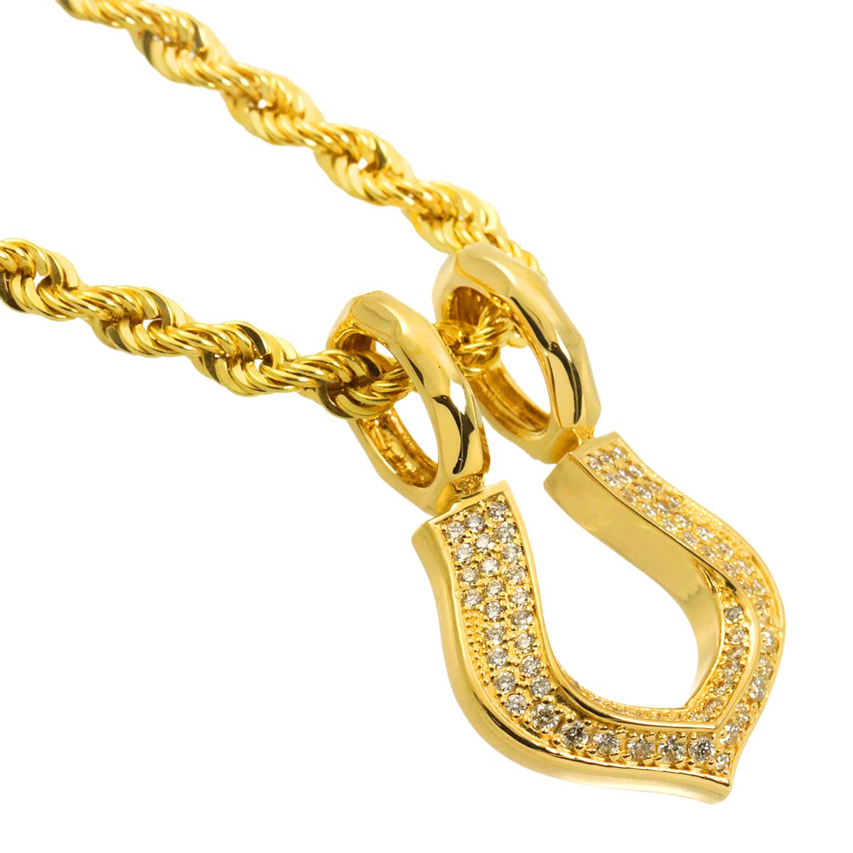 Diamond 0.42ct Necklace 18K YG Yellow Gold 750