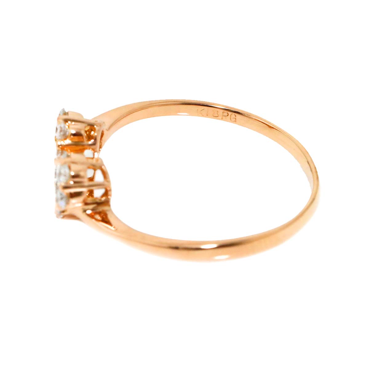 Diamond 0.50ct Ring 18K PG Pink Gold 750 Size8.75(US)