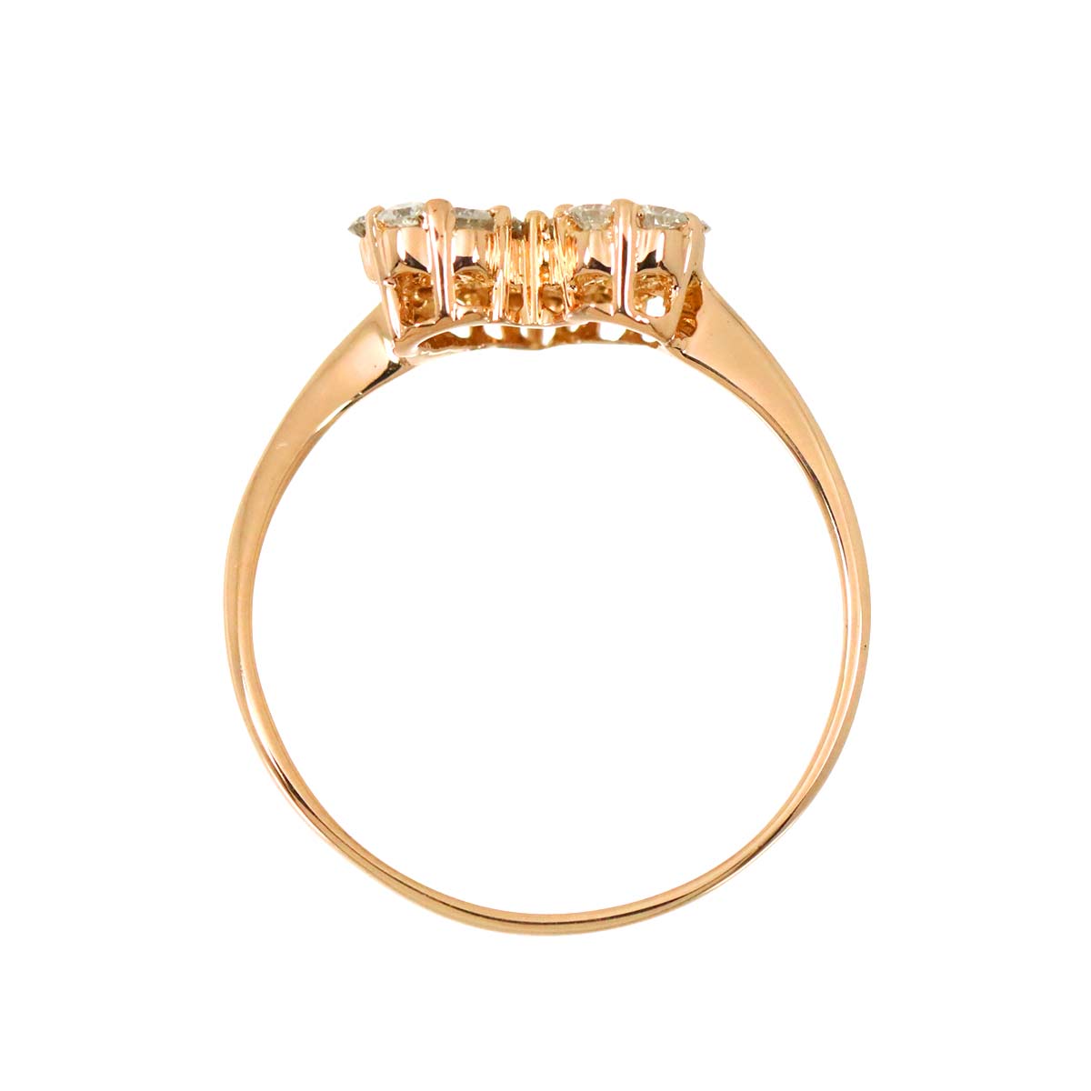 Diamond 0.50ct Ring 18K PG Pink Gold 750 Size8.75(US)
