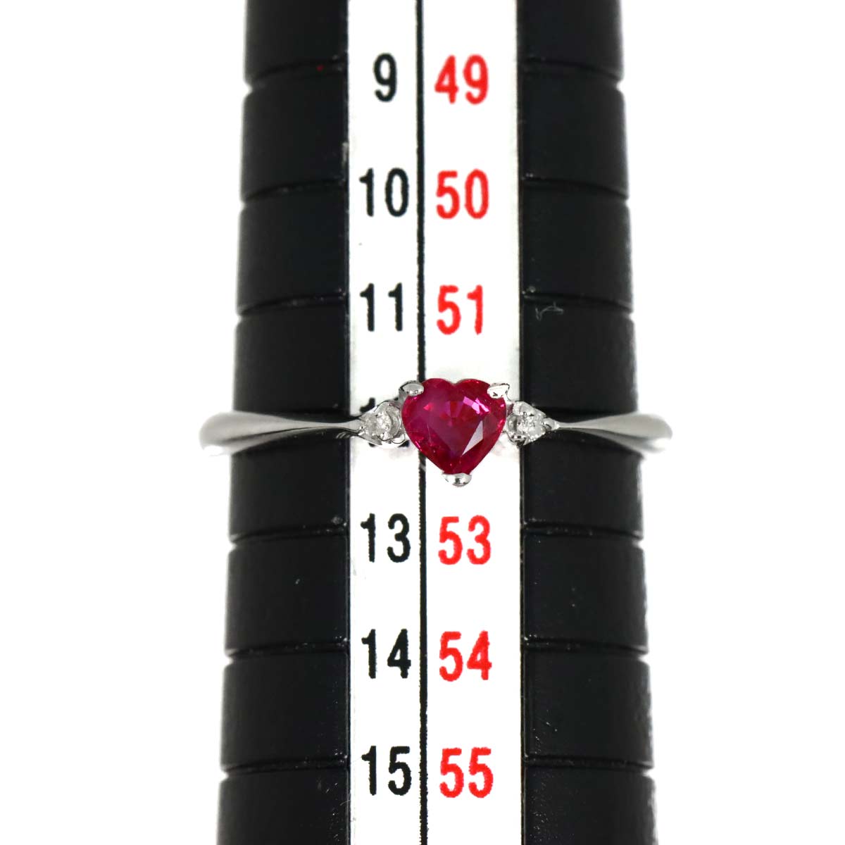 Ruby 0.28ct Diamond 0.02ct Ring 18K WG size6(US)