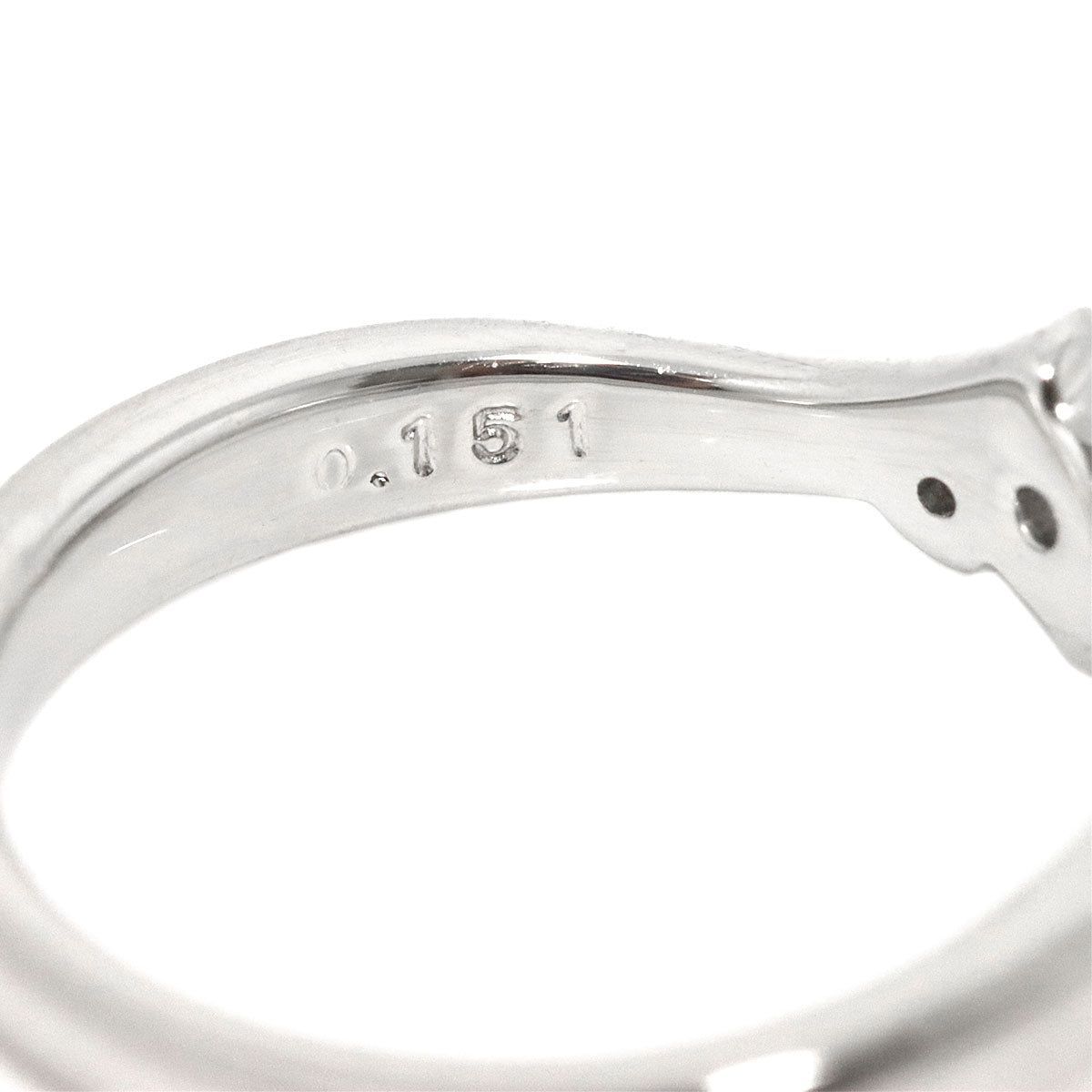 Diamond 0.151ct F/VS1/EX Ring Pt Platinum size2-2.25