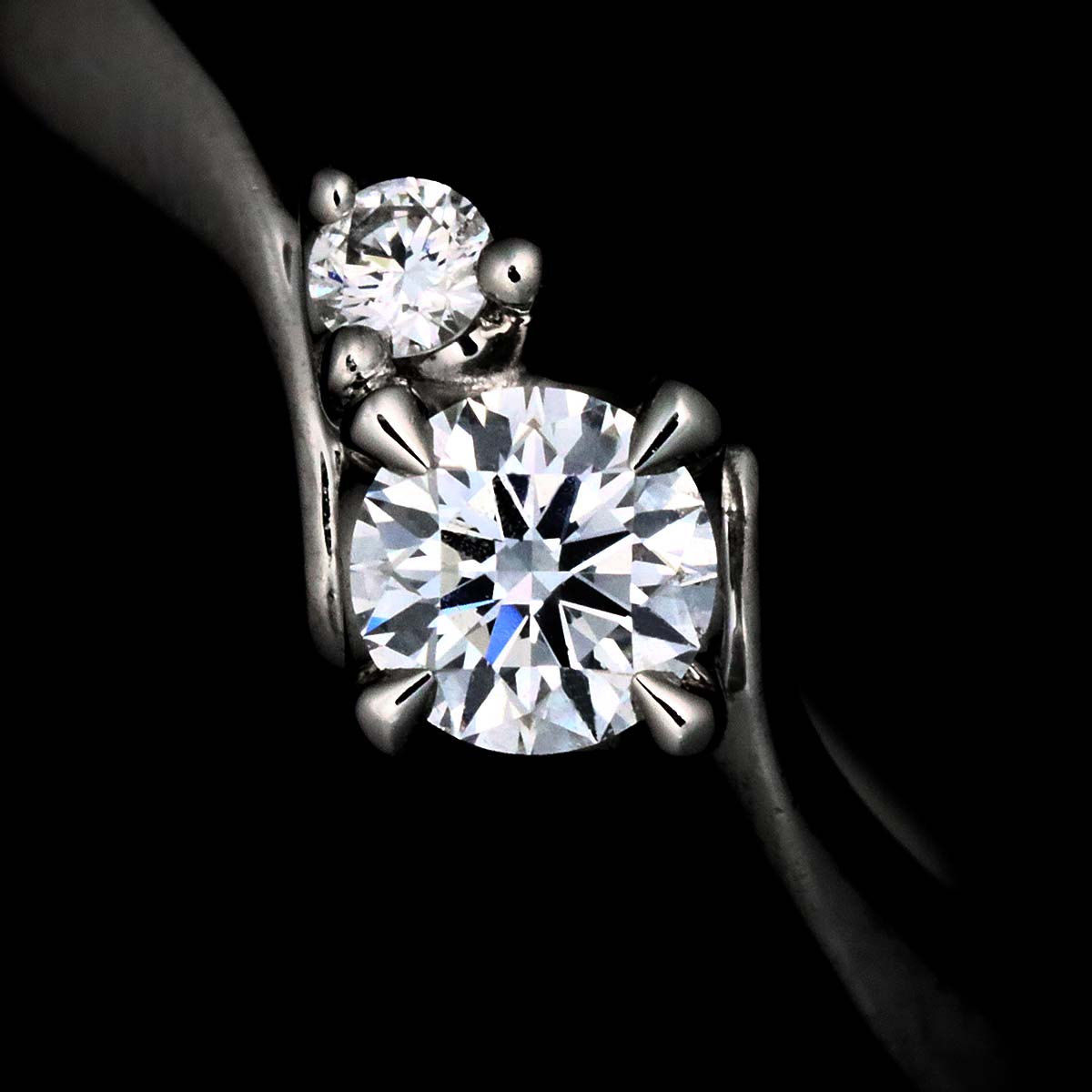Diamond 0.151ct F/VS1/EX Ring Pt Platinum size2-2.25