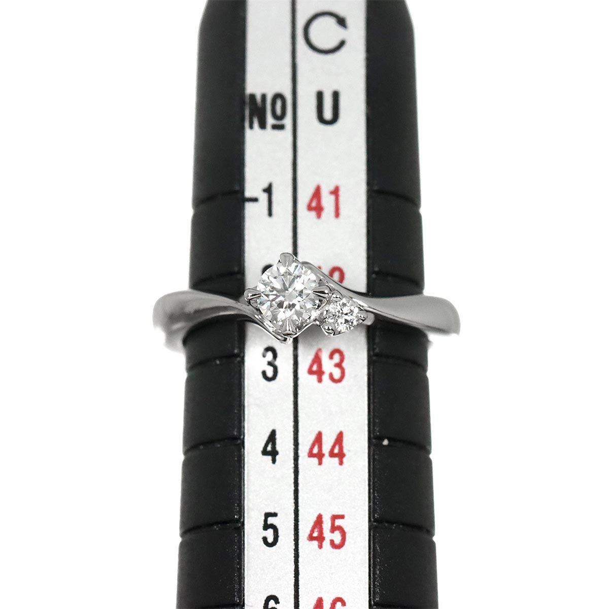 Diamond 0.151ct F/VS1/EX Ring Pt Platinum size2-2.25