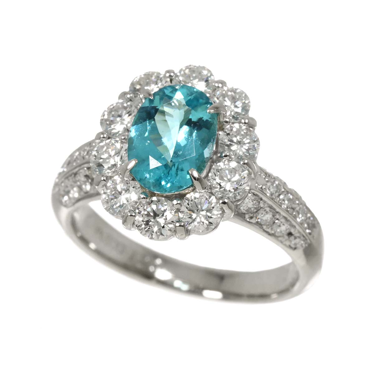 Tourmaline 1.20ct Diamone 1.38ct Ring Pt Platinum 5.75-6(US)
