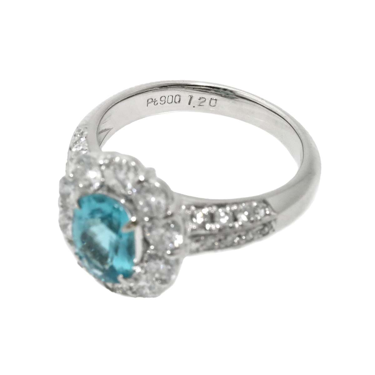 Tourmaline 1.20ct Diamone 1.38ct Ring Pt Platinum 5.75-6(US)
