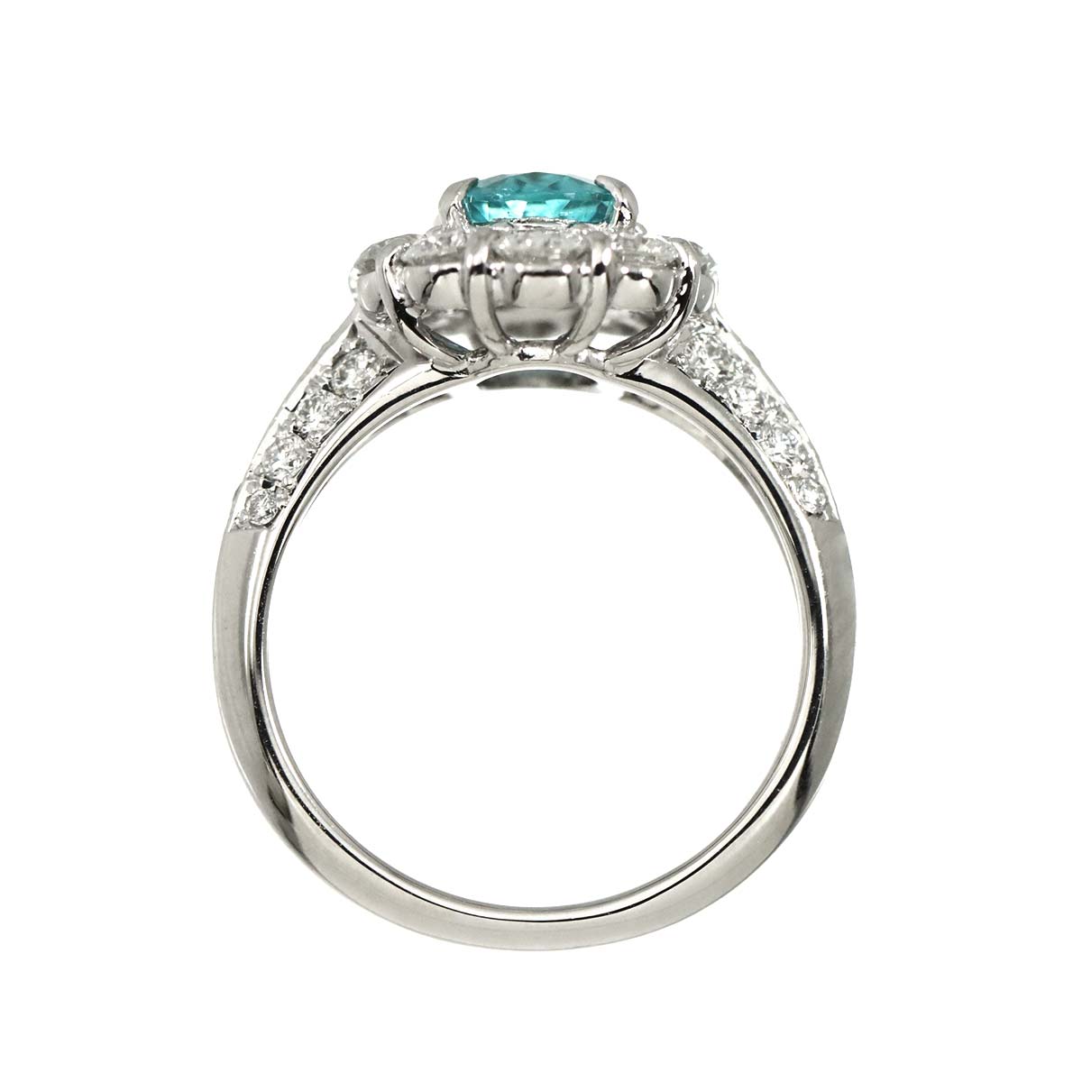 Tourmaline 1.20ct Diamone 1.38ct Ring Pt Platinum 5.75-6(US)