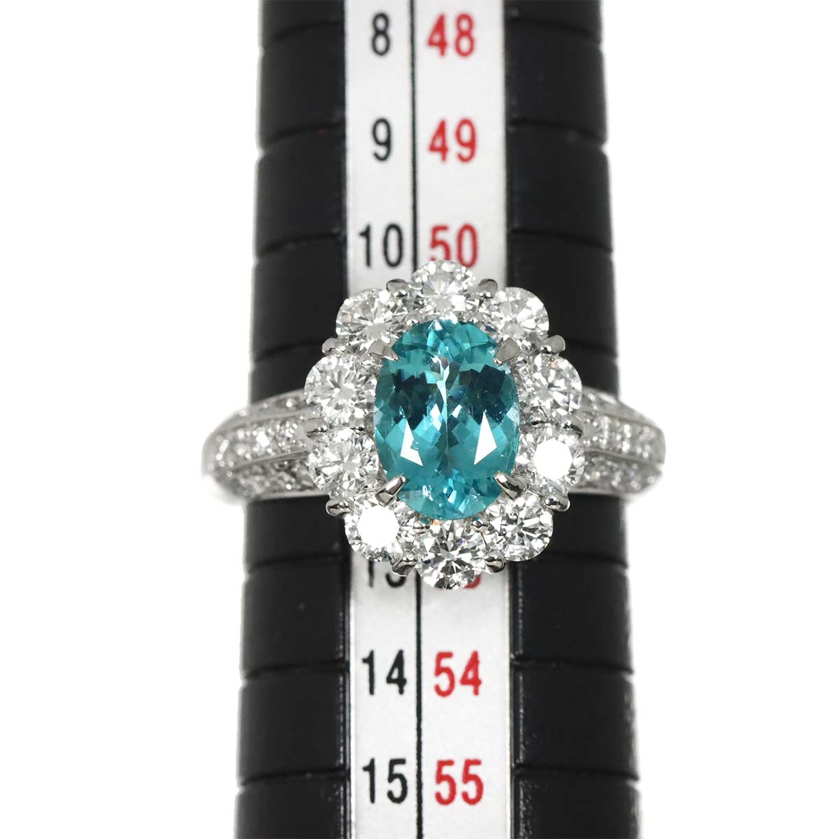 Tourmaline 1.20ct Diamone 1.38ct Ring Pt Platinum 5.75-6(US)