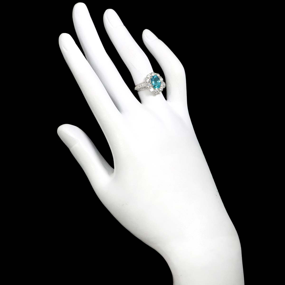 Tourmaline 1.20ct Diamone 1.38ct Ring Pt Platinum 5.75-6(US)