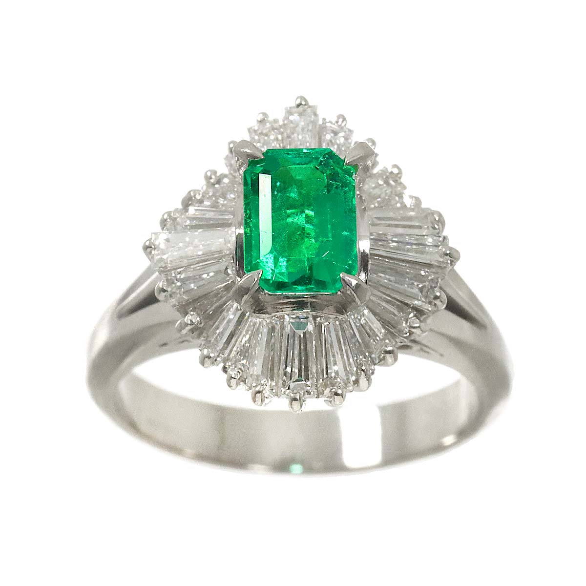 Emerald 0.86ct Diamond 1.15ct Ring Pt Platinum size5.75-6(US)