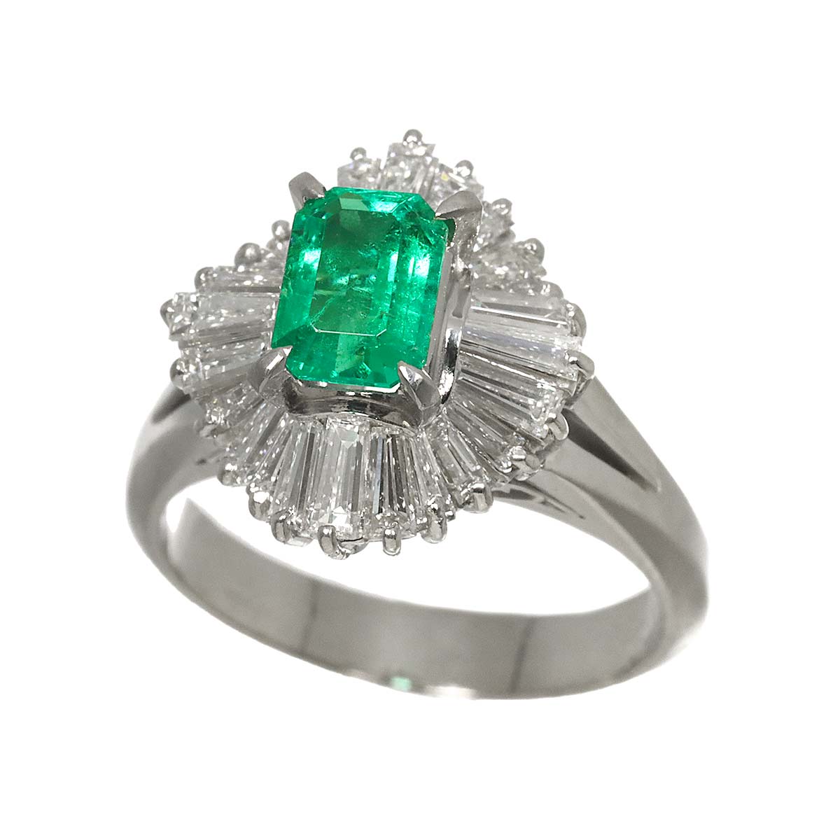 Emerald 0.86ct Diamond 1.15ct Ring Pt Platinum size5.75-6(US)