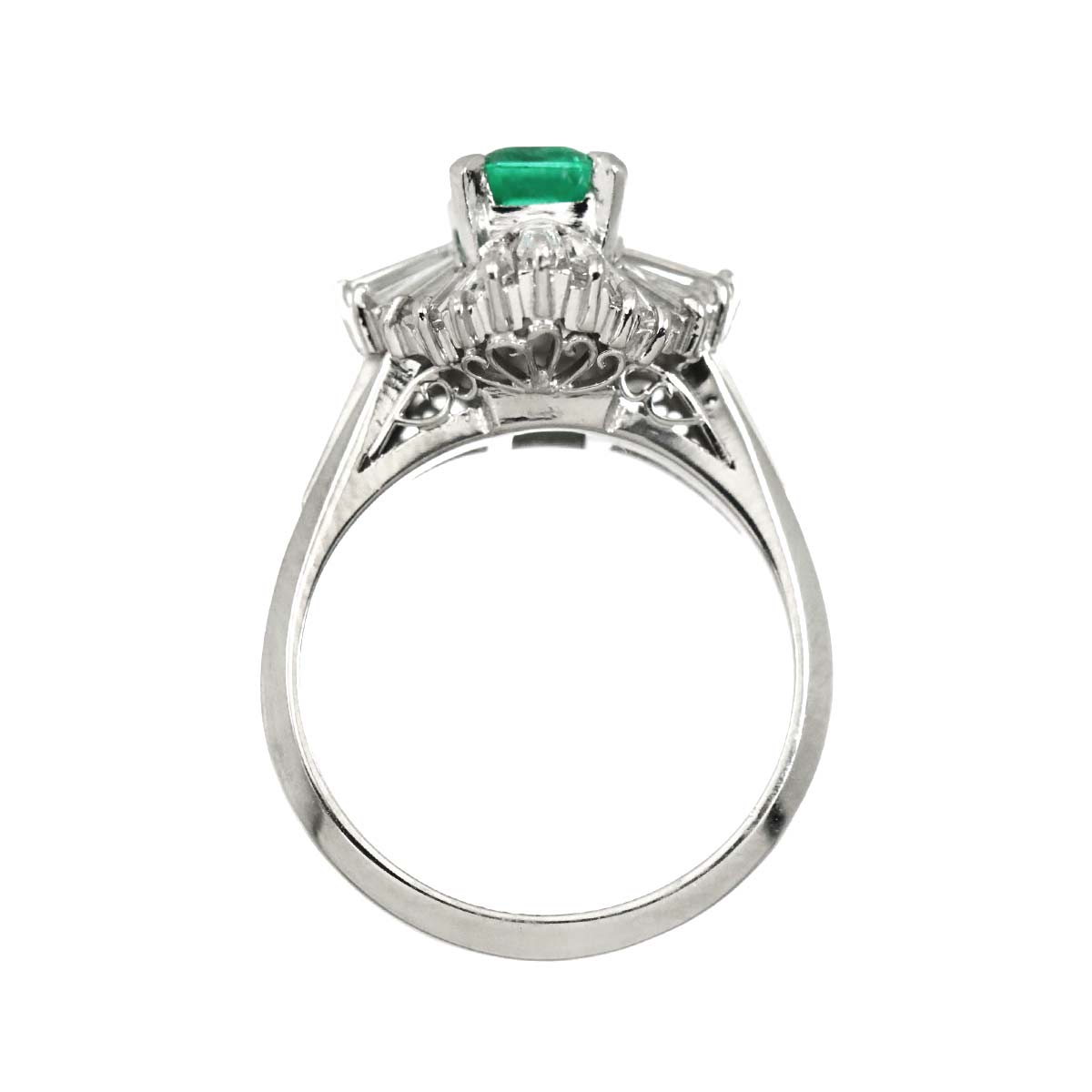 Emerald 0.86ct Diamond 1.15ct Ring Pt Platinum size5.75-6(US)