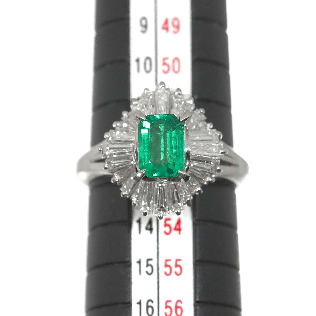 Emerald 0.86ct Diamond 1.15ct Ring Pt Platinum size5.75-6(US)