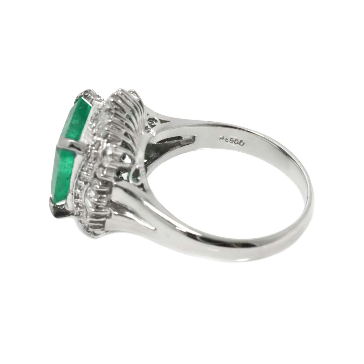 Emerald 4.71ct Diamond 0.826ct Ring Pt Platinum size7.5-7.75(US)
