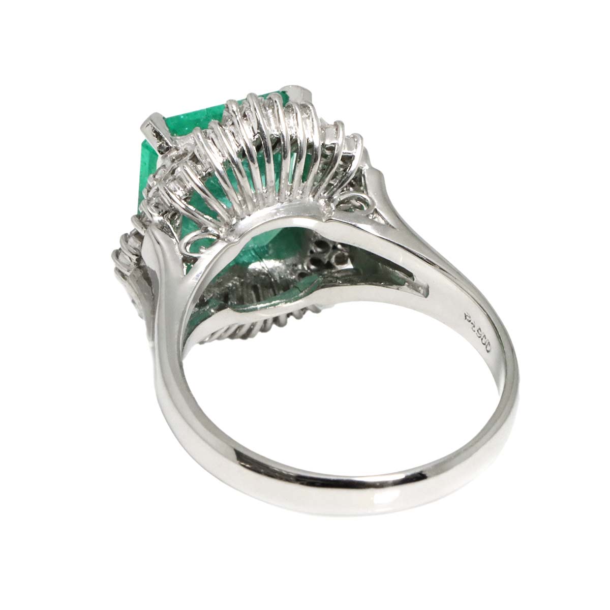 Emerald 4.71ct Diamond 0.826ct Ring Pt Platinum size7.5-7.75(US)