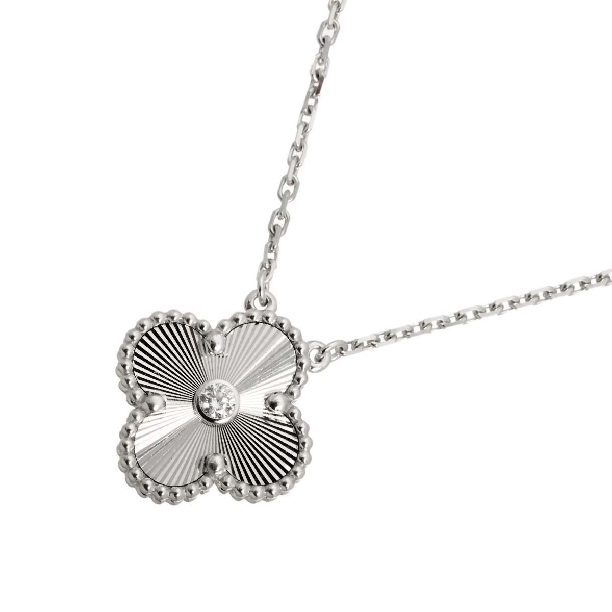 Vintage Alhambra Diamond Necklace 18K WG 750