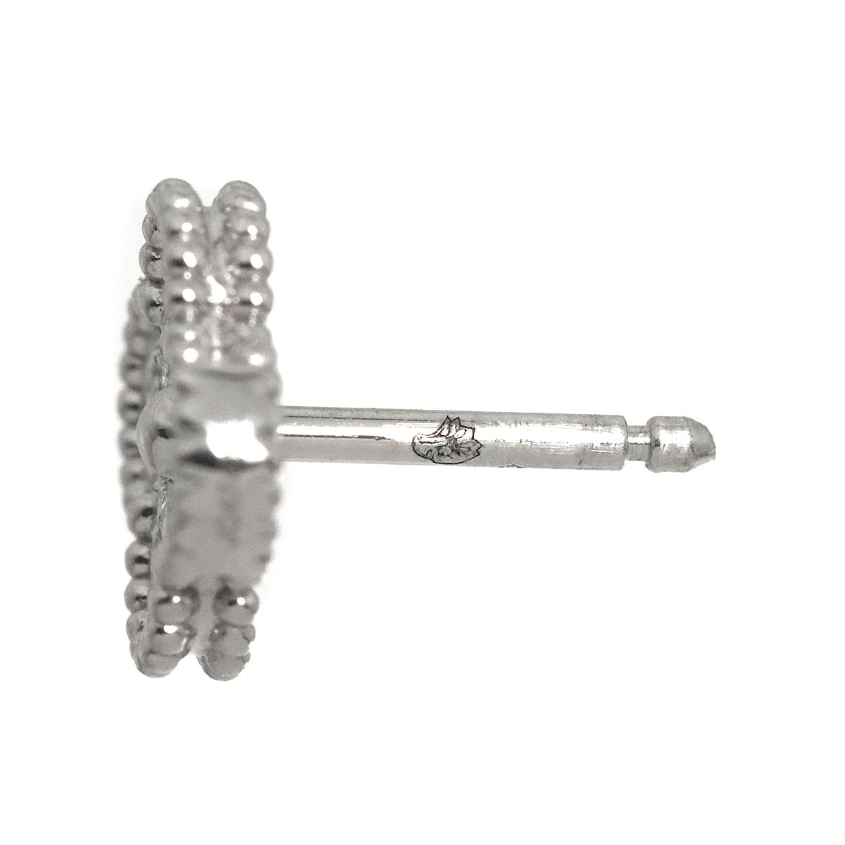 Sweet Alhambra Diamond Earrings Pierced 18K WG 750