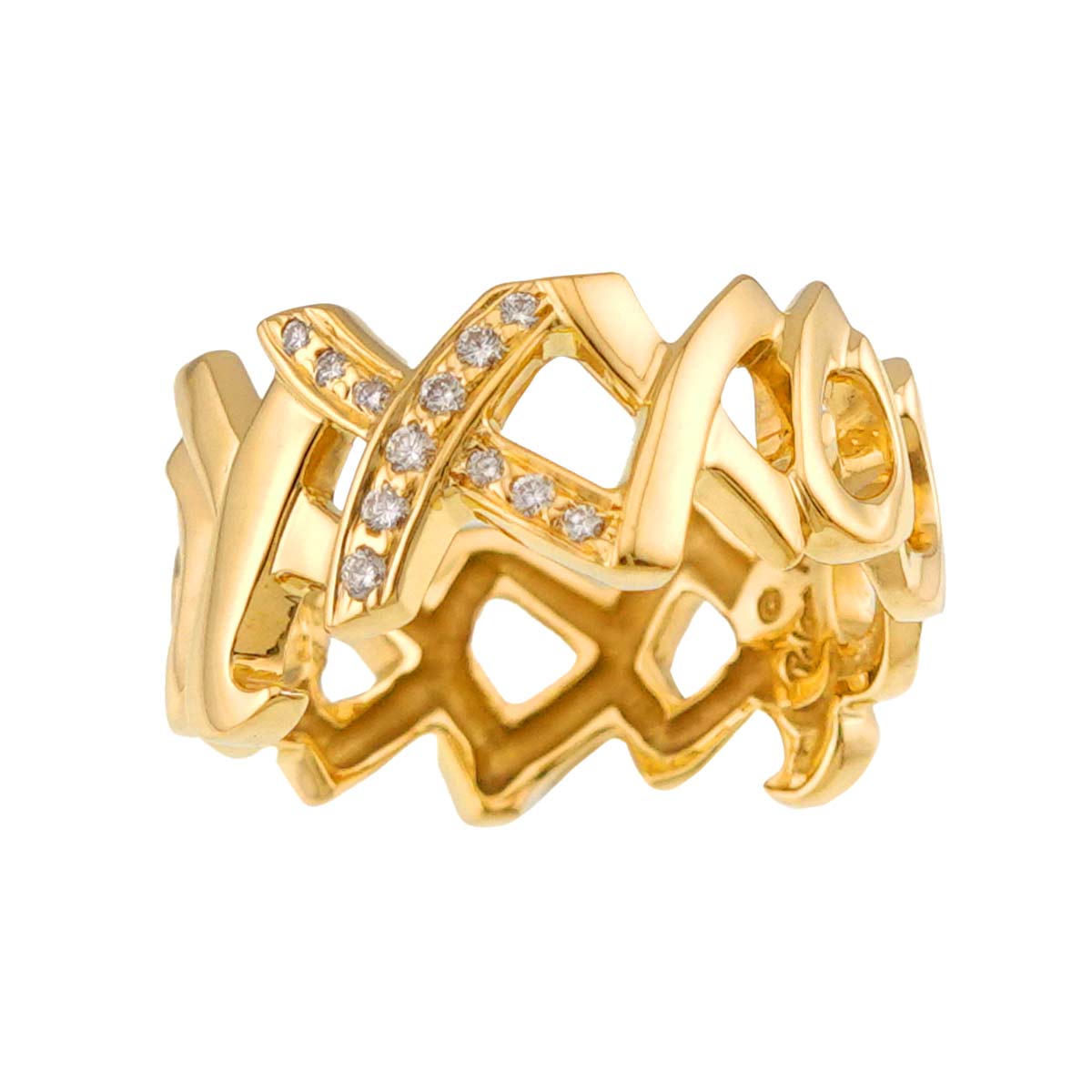 love kiss Diamond Ring 18K Yellow Gold 750 Size5.25(US)