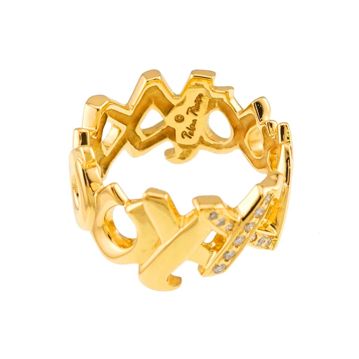 love kiss Diamond Ring 18K Yellow Gold 750 Size5.25(US)