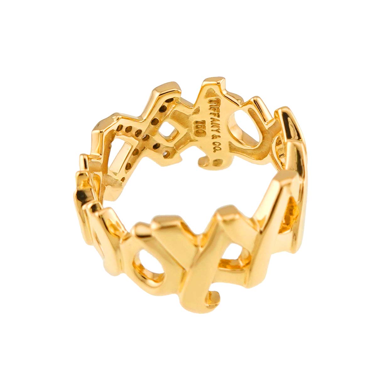 love kiss Diamond Ring 18K Yellow Gold 750 Size5.25(US)