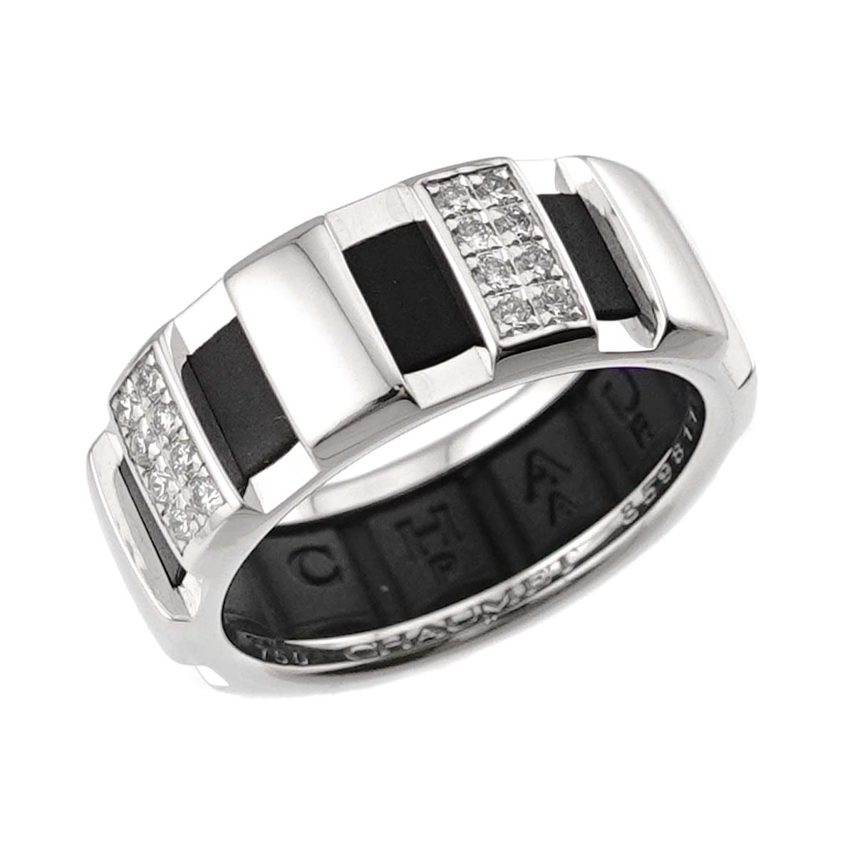 Classone Diamond Ring 18K K18 WG 750 Rubber Size50 5.25(US)