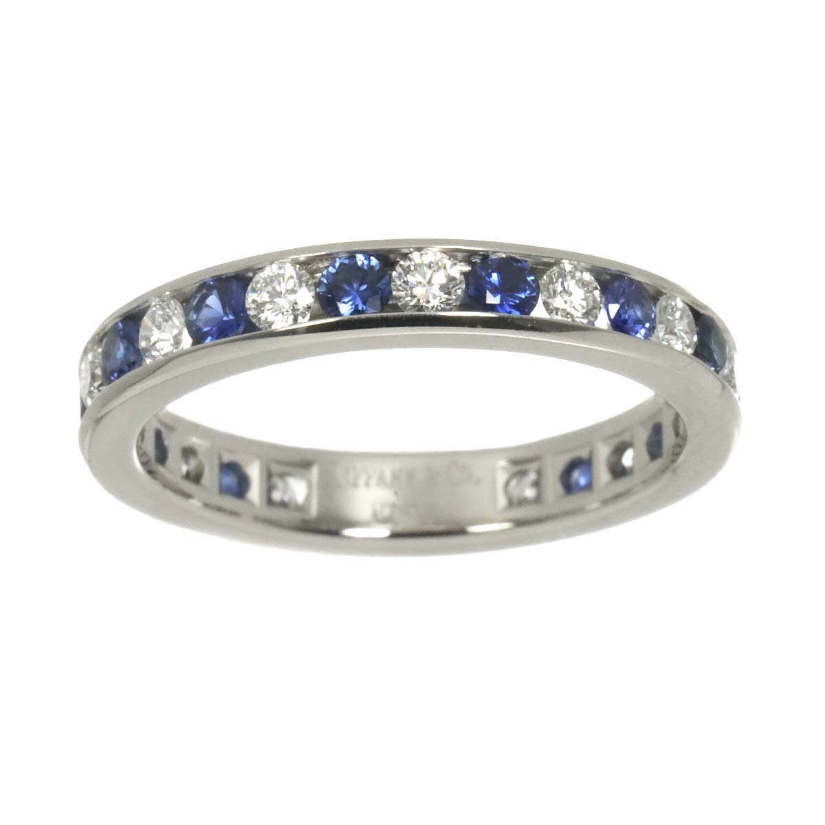 Sapphire Diamond Ring Pt size5.75-6(US)