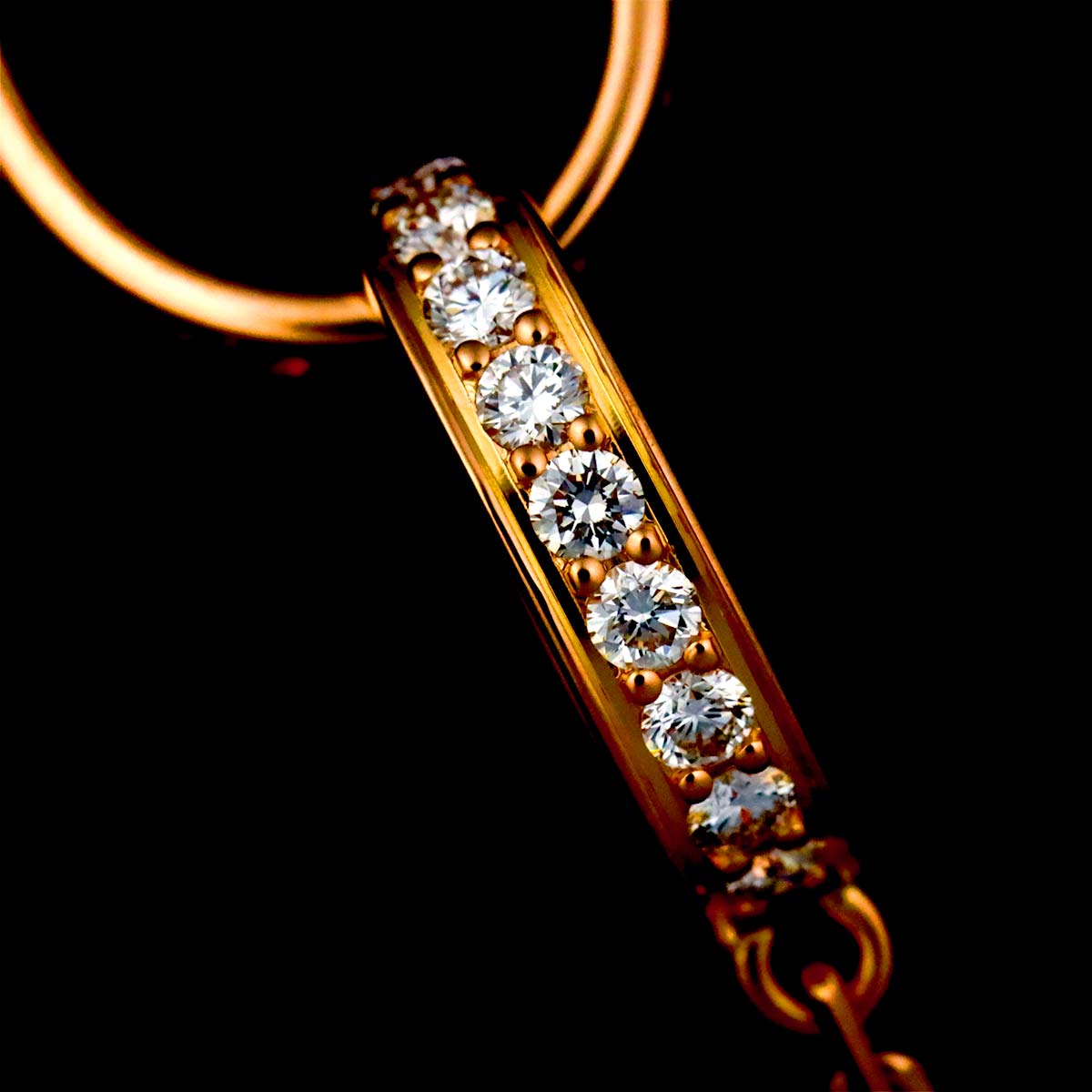 Cartier Love Pave Diamond Necklace 18K PG 750