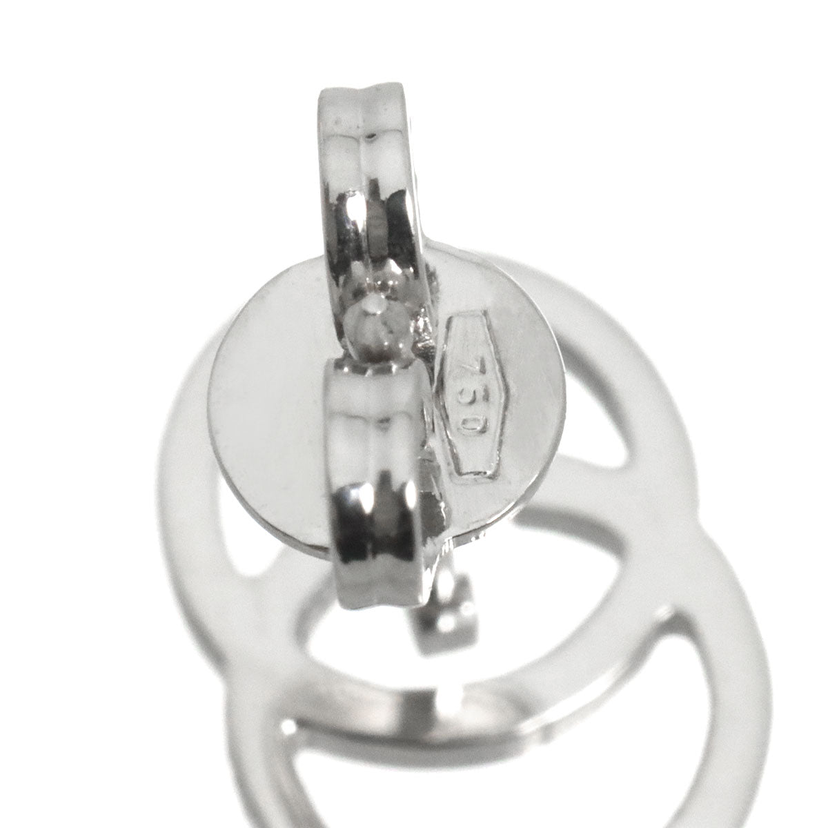 Logo Earrings Pierced 18K White Gold 750