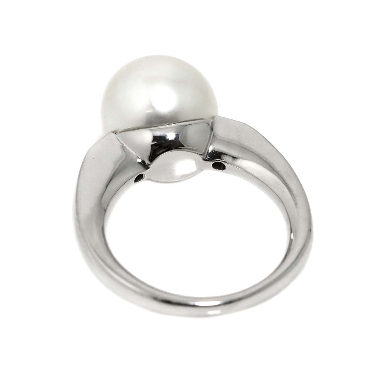 South Sea pearl 11.3mm Diamond 0.15ct Ring 18K K18 WG size5.75-6(US)
