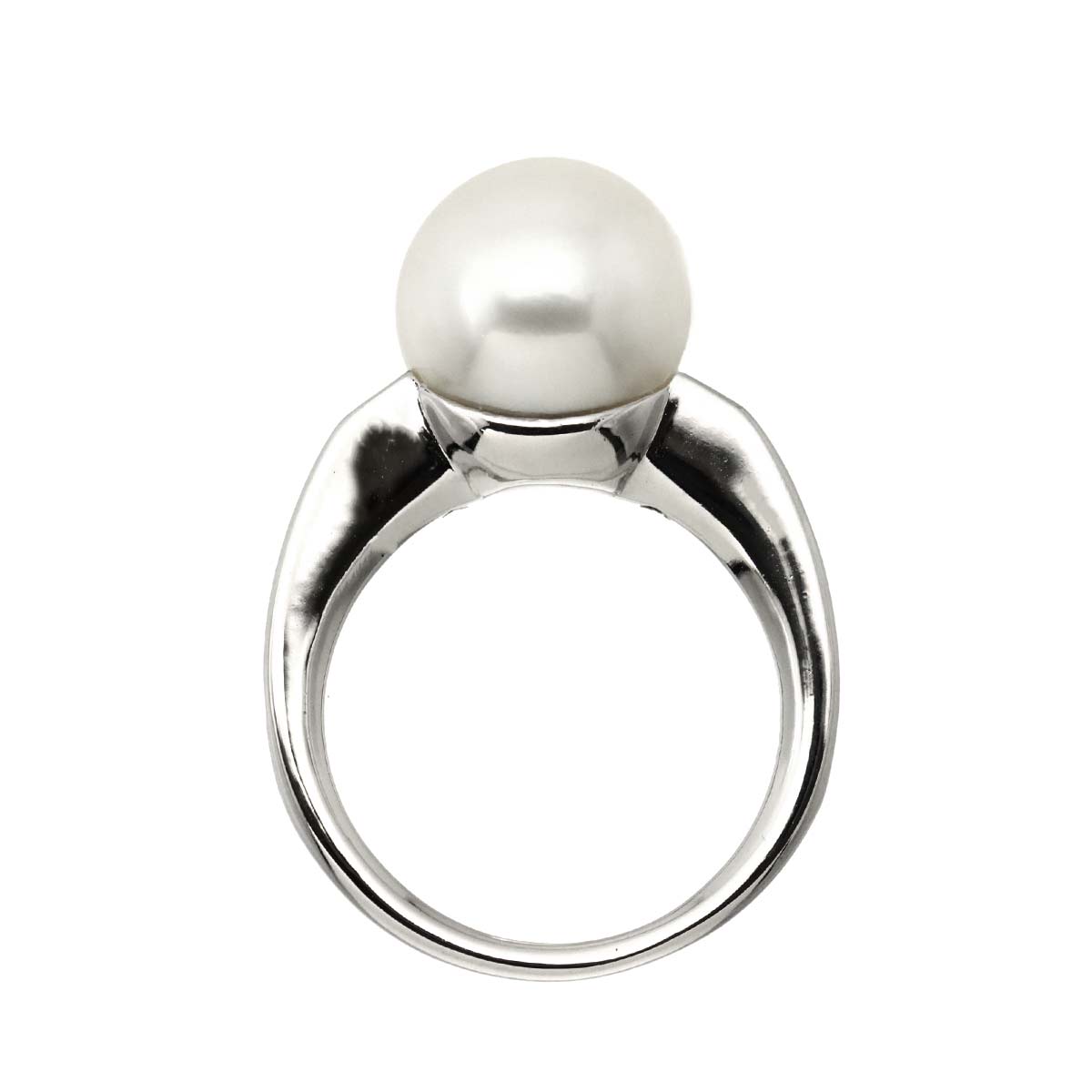 South Sea pearl 11.3mm Diamond 0.15ct Ring 18K K18 WG size5.75-6(US)