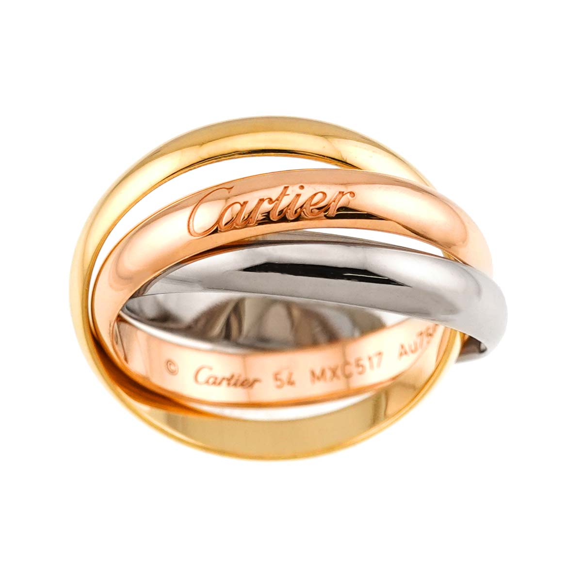 Trinity Ring MM 18K YG WG PG 750 Size54 6.75(US)